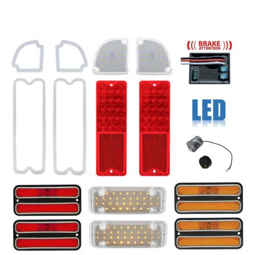 71-72 Chevy GMC Truck LED Red Tail Park Light Lamp Lenses & Brake Module Set NH