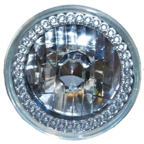 7" Halogen Motorcycle White LED Halo Ring H4 Light Bulb Headlight For: Harley