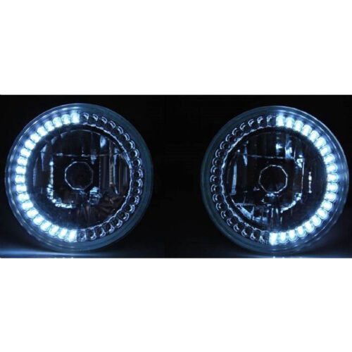 7" Halogen Motorcycle White LED Halo Ring H4 Light Bulb Headlight For: Harley