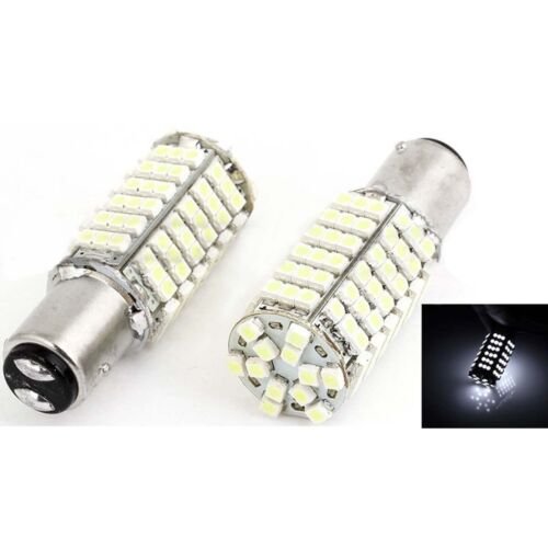 120SMD WHITE LED #1157 Tail Light Rear Brake Stop Turn Signal Lamp 12V Bulb Pair