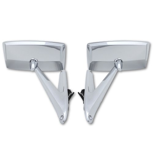 67 68 Ford Mustang Falcon Chrome Outside Exterior Side RH LH LED Mirror Pair