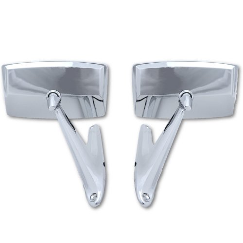 67 68 Ford Mustang Falcon Chrome Outside Exterior Side RH LH LED Mirror Pair