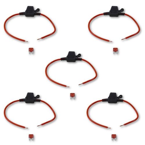 12 AWG Gauge 10-Amp ATC Blade Fuse Car Waterproof Inline Wire Connector Set of 5