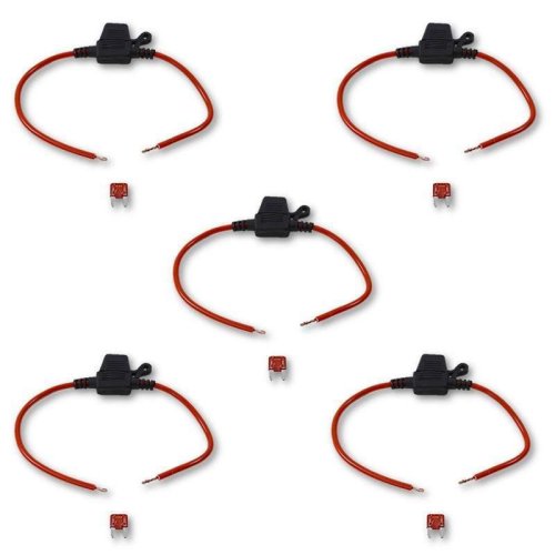 12 AWG Gauge 5-Amp ATC Blade Fuse Car Waterproof Inline Wire Connector Set of 5