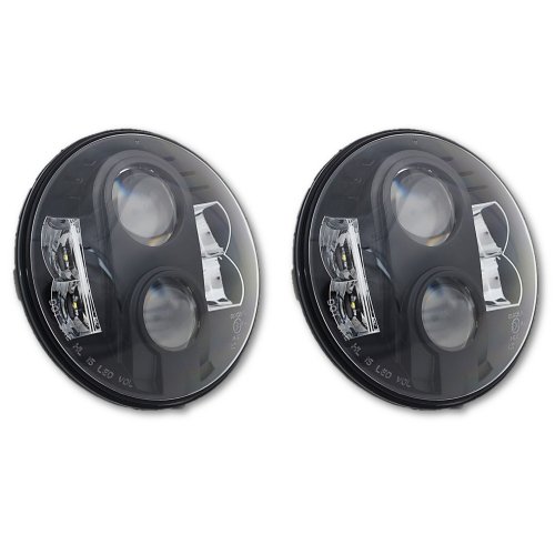 7" Black Projector 6000K White  LED Headlight Bulb Pair For 97-18 Jeep Wrangler