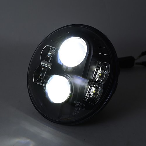 7" Black Projector HID 6500K  White LED Octane Headlight Lamp Light Pair