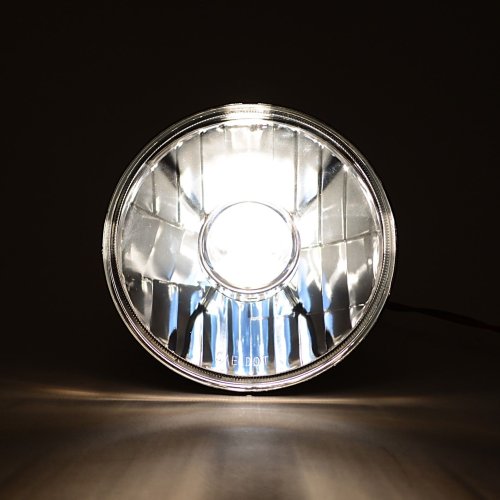 7" Black Projector Crystal Clear Glass Halogen Headlight Lamp H4 Light Bulb Pair