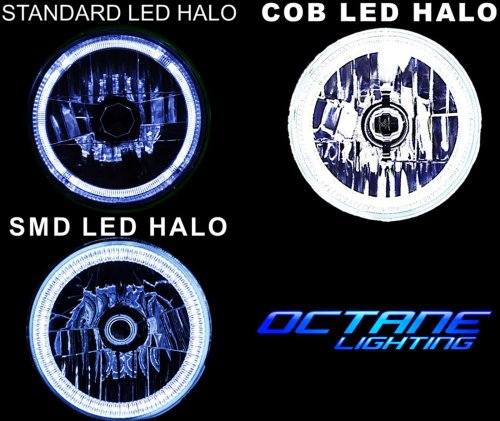 7" RGB SMD LED Multi-Color Halo Angel Eye Headlight Pair For 76-17 Jeep Wrangler