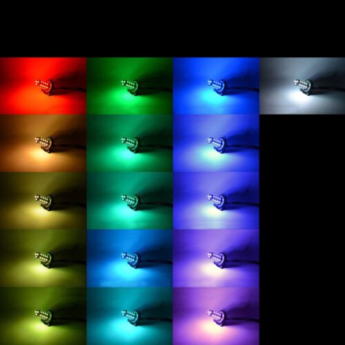 H4 9003 SMD RGB Multi-Color Changing Shift Led Fog Light Bulb & Splitter Pair 4X