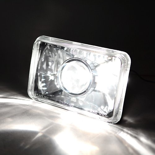 4X6" Black Projector Crystal Clear Glass Halogen Headlight Lamp Light Bulb Set