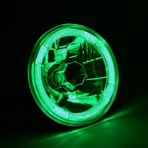 5-3/4 Green Halo Halogen H4 Bulb Headlight Angel Eye LED Fits: Harley Motorcycle