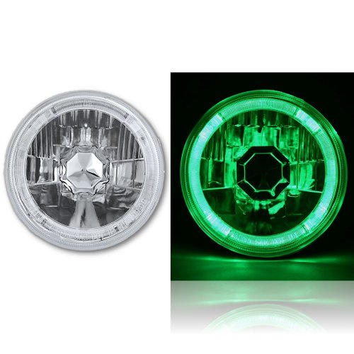 5-3/4 Green Halo Halogen H4 Bulb Headlight Angel Eye LED Fits: Harley Motorcycle