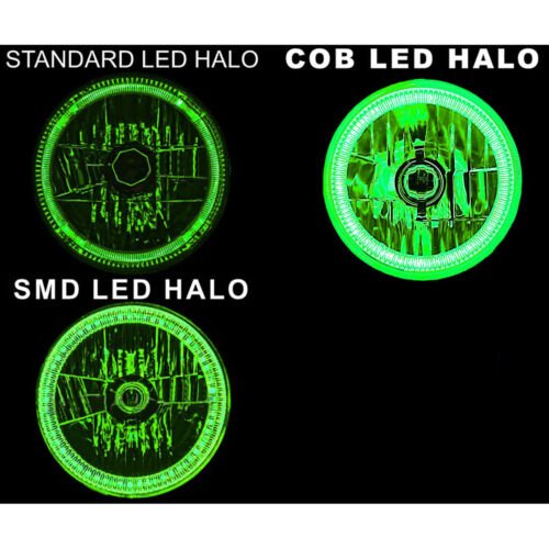 7" Halogen Motorcycle Green COB LED Halo H4 Light Bulb Headlight: Harley