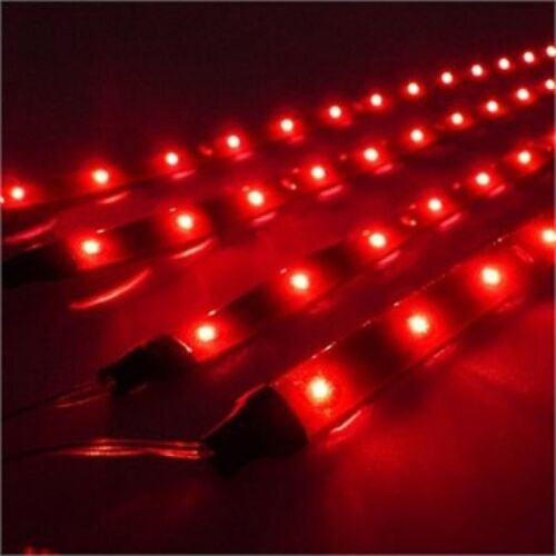 4 - 12" Red Marine Party Ski Boat Boating Yacht LED Waterproof Light Bulb Strips