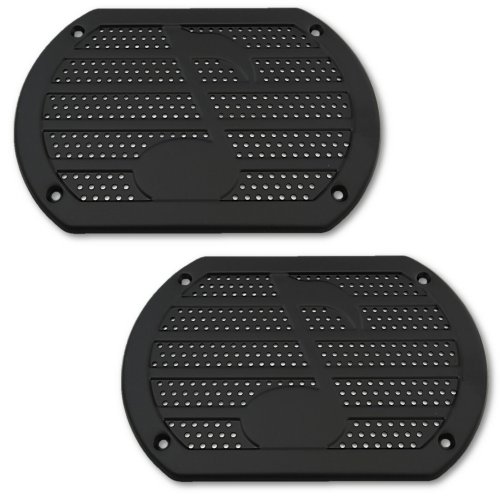 Black Music Note Speaker Cover Screen Grill Vintage Hot Street Rod Lowrider Pair