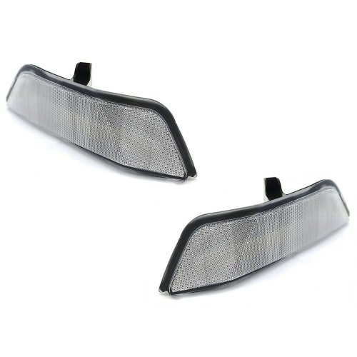 LED White Amber Turn Signal Clear Front Corner Lens Pair For 15-17 Ford Mustang