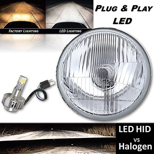 5-3/4" H5006 H5001 Stock H4 Glass / Metal Headlight 360° LED Bulb Headlight EACH