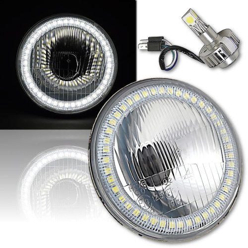 5-3/4" H5006 H5001 Stock SMD White Halo H4 Headlight 18/24w LED Light Bulb EACH