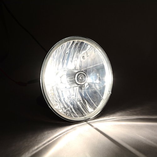 7" H6024/6014 Crystal Glass/Metal Headlight Halogen H4 Clear Light Bulb Headlamp