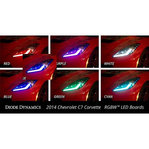 14-18 Chevy Corvette RGBW LED Multi-Color Headlight Accent DRL w/ Bluetooth Set