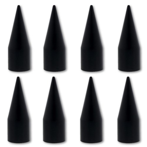 2003-2015 Chevy GMC Full Size Pickup Truck Black Spike Lug Nut Wheel Cover Set 8