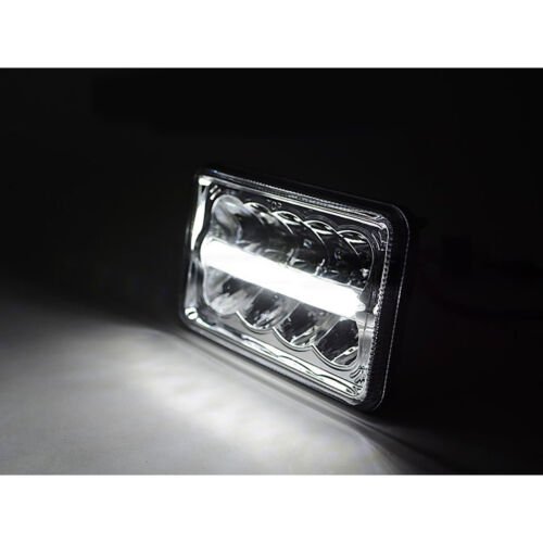 (1) 4X6" Chrome DRL LED HID Light Bulb Clear Sealed Beam Headlamp Headlight