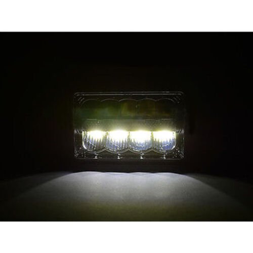 (1) 4X6" Chrome DRL LED HID Light Bulb Clear Sealed Beam Headlamp Headlight