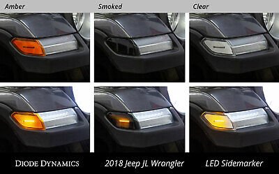 Diode Dynamics LED Smoked Sidemarkers For: 2018-21 Jeep Wrangler JL / Gladiator
