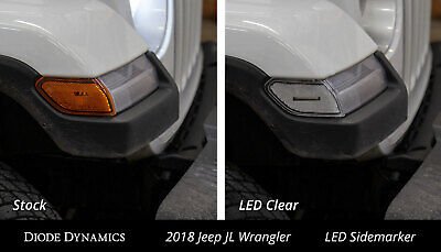 Diode Dynamics LED Smoked Sidemarkers For: 2018-21 Jeep Wrangler JL / Gladiator