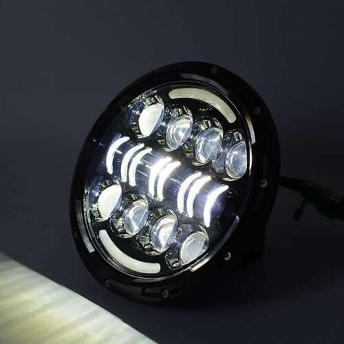 7" Black Projector 6500K LED White & Amber DRL Headlight For 97-18 Jeep Wrangler