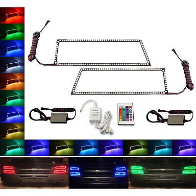 03-06 Chevy Silverado Multi-Color Changing LED RGB Lower Headlight Halo Ring Set