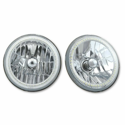 7" SMD White LED Halo Angel Eye Headlamp Headlight Pair 6K 6000K HID Light Kit