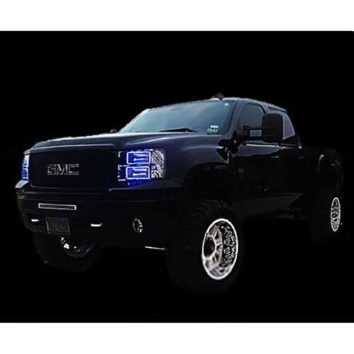 07-13 GMC Sierra Multi-Color Changing LED RGB Headlight Halo Rings BLUETOOTH Set