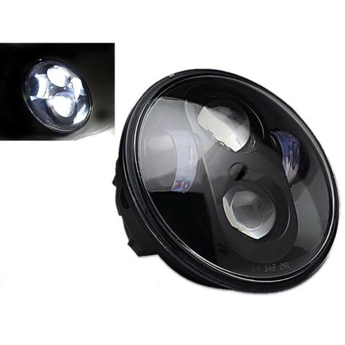 5-3/4" 5.75" White LED Projector Light Bulb Headlight Black Crystal Clear Each