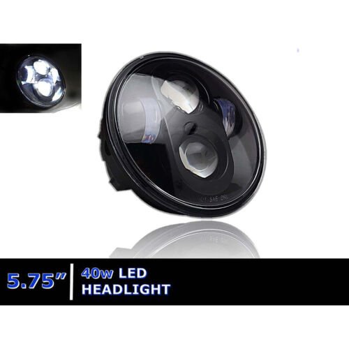 5-3/4" 5.75" White LED Projector Light Bulb Headlight Black Crystal Clear Each