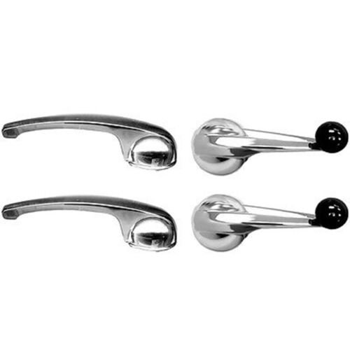 47-66 Chevy & GMC Truck Chrome Interior Inside Door Handles & Window Cranks Set