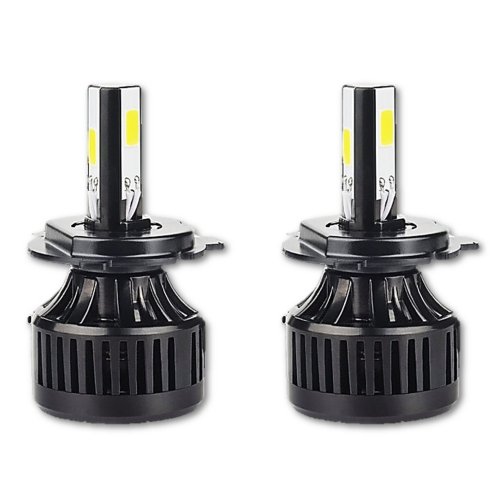 7" H6024 6014 Crystal Glass Headlight 12v LED 26/40w H4 Light Bulb Headlamp Pair