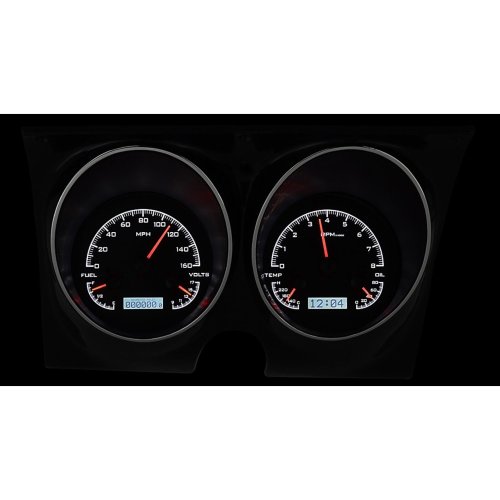 67 68 Chevy Camaro Pontiac Firebird Analog Black White Gauge VHX-67C-CAM-K-W Kit