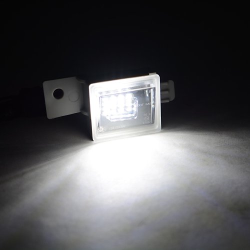 2014-2022 Chevy Silverado White LED Rear License Plate Light Bulb Lens Lamp Pair