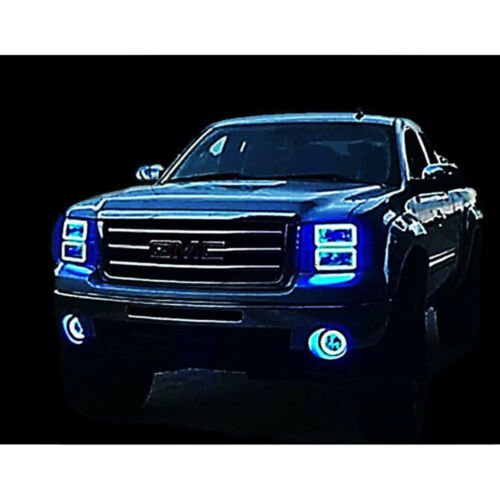 07-13 GMC Sierra Multi-Color Changing LED RGB Headlight Halo Rings BLUETOOTH Set