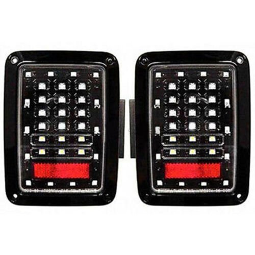 Black LED Rear Tail Light Brake Turn Signal Reverse Fits 07-16 Jeep Wrangler JK