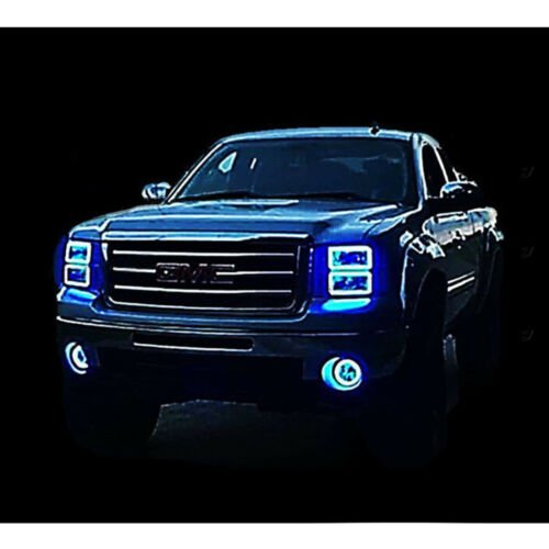 2007-2013 GMC Sierra Multi-Color Changing LED RGB Headlight Halo Ring M7 Set