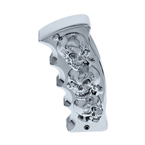 Chrome Aluminum Skull Pistol Grip Universal Gear Shift Knob Lever Handle Shifter