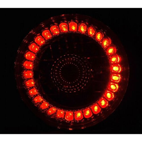 5-3/4 Halogen Red LED Ring Halo Angel Eyes Projector Headlight Light Bulbs Set