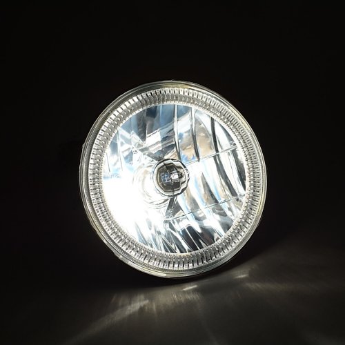 7" H6024/6014 Halogen Blue COB LED Halo Ring H4 Light Bulb Angel Eye Headlight