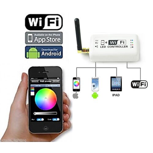 WiFi Cell Phone Apple iOS Android RGB LED Color Changing Light Remote Controller