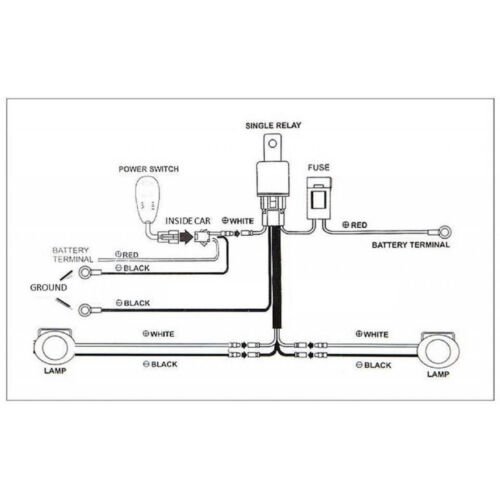 Universal Car & Truck Fog Light Lamp Relay Wiring Harness On/Off Switch Kit Set