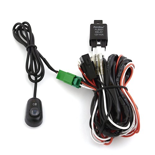 Automotive Car Truck Relay Fused Fog Light Drl Wiring Harness On/Off Switch Kit