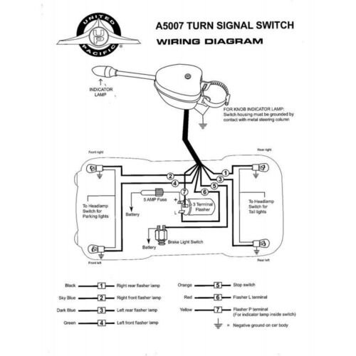 Universal Turn Signal Switch - Chrome Steel Housing, Vintage, Car, Truck