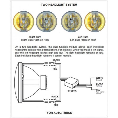 LED Headlight Drl Halo & Turn Signal Light - Dual Function Control Relay Module